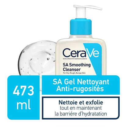 CeraVe SA Gel Nettoyant Anti-Rugosités |Peau Sèche Et Rugueuse | 473ml