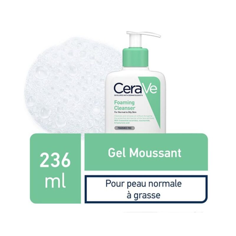 CeraVe Gel Moussant Nettoyant Peau Normale à Grasse | 236ml