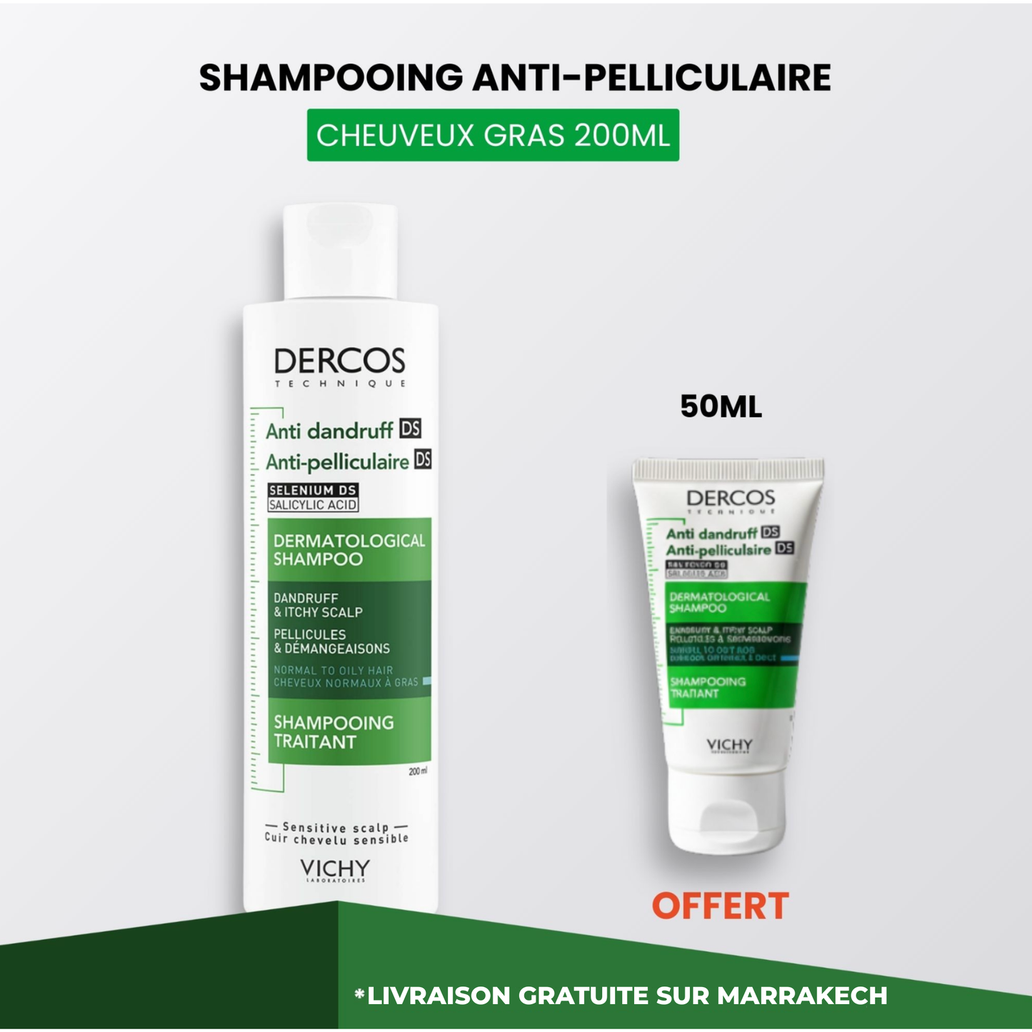 VICHY DERCOS SHAMPOING ANTIPELLICULAIRE CHEVEUX NORMAUX A GRAS 200 ML