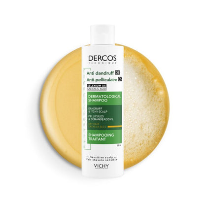 Vichy Dercos Shampoing Traitant Anti-Pelliculaire Cheveux Secs | 200ml