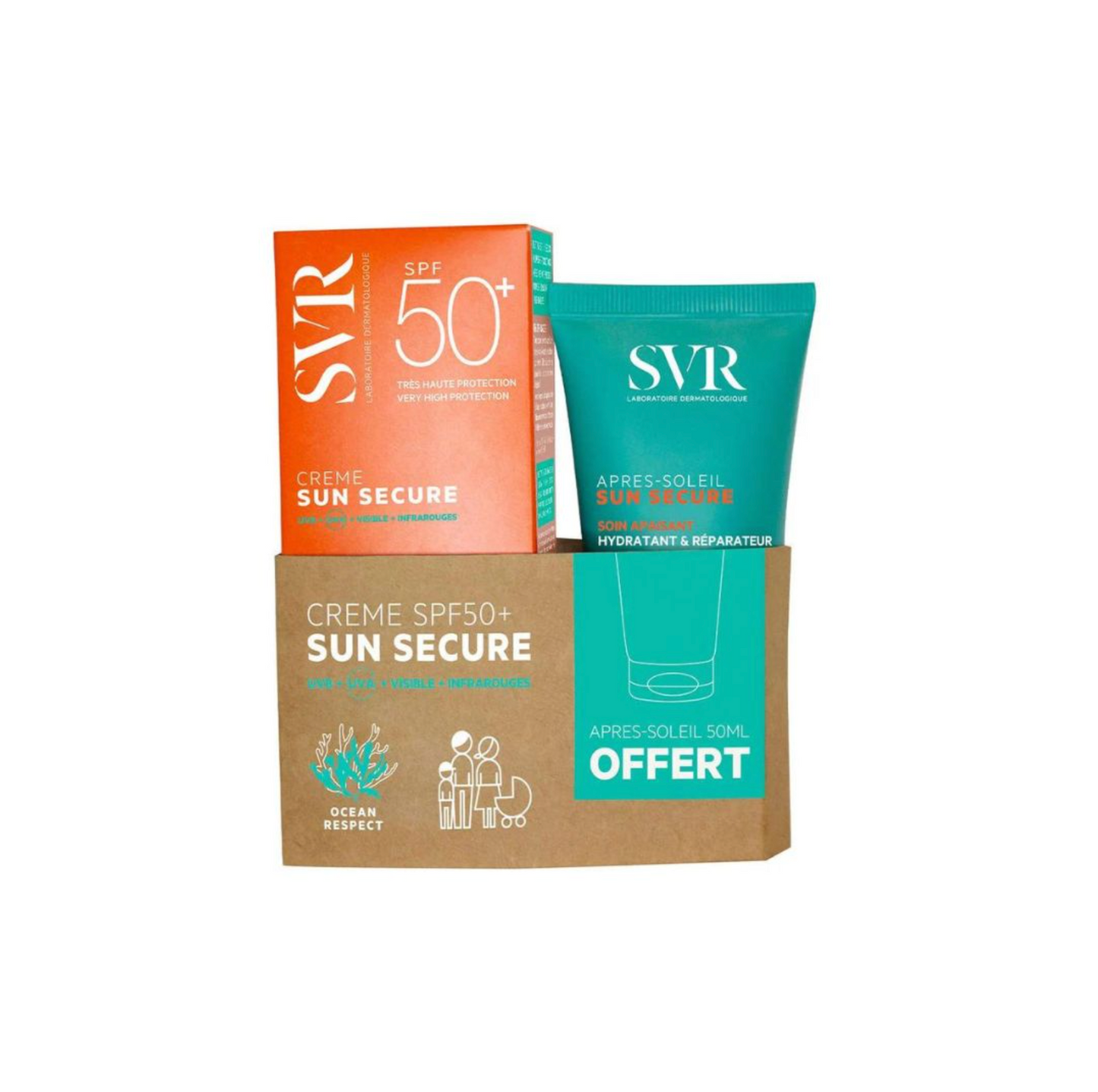 SVR ECRAN SUN SECURE CREME SPF 50ML+LAIT APRES SOLEIL 50ML OFFERT
