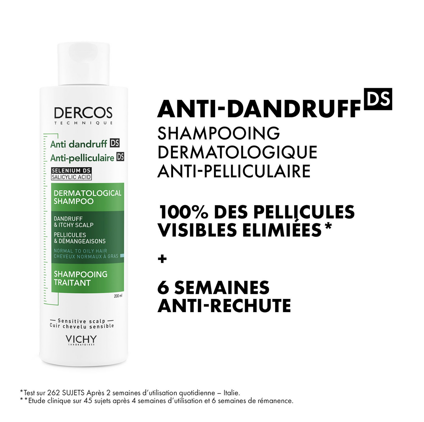VICHY DERCOS SHAMPOING ANTIPELLICULAIRE CHEVEUX NORMAUX A GRAS 200 ML